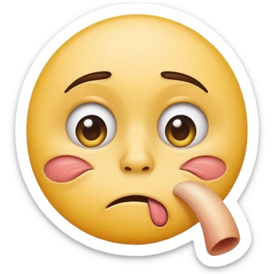 Create an regular circle emoji that is rolling his eyes and super gross make it yellow picking his nose too sticker