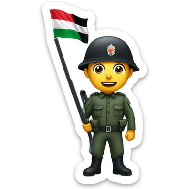 Palestinian gendarme holding baton sticker