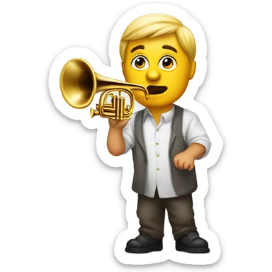 Aap met trompet sticker