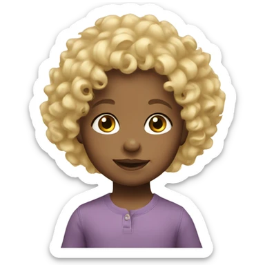 blonde curly hair toddler  sticker