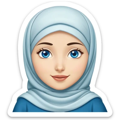 Turkish beautiful finish Konya girl blue eyes with hijab and islamic dress she’s Winking  sticker