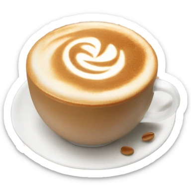 caramel cappuccino with leaves around it ￼ sticker