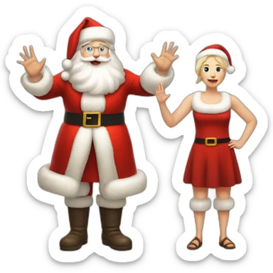 Full height Actively gesturing with hands pale skin Santa Claus sticker