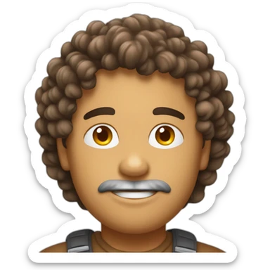 un mec brun avec des cheveux bouclé sticker