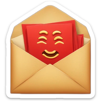 red envelope with yuan inside sticker