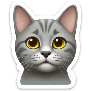  gray British shortair cat sticker