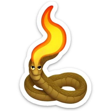 Cartoon Minimalist Snake On Fire sticker