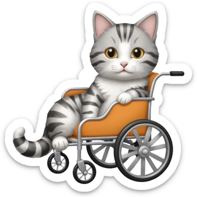 cat in a pet wheelchair sticker