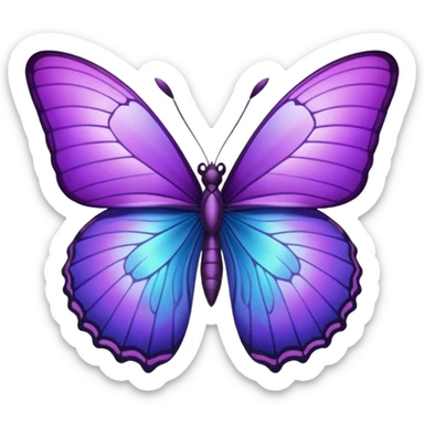 Purple butterfly with sharp ends on each wing sticker