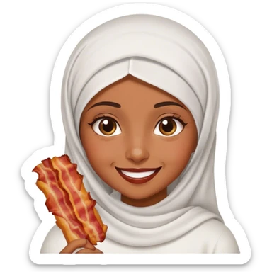 Muslim girl with bacon  sticker