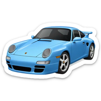 blue porsche car  sticker