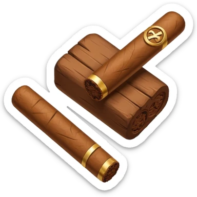 cigar with bloc symbol in ios style horizontaly sticker