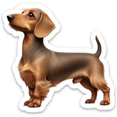 wirehaired dachshund profile entité body scruffy hair sticker