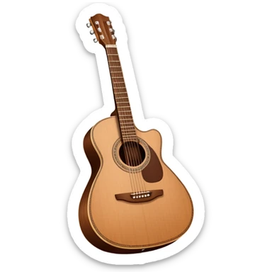 guitarra acustica en madera sticker