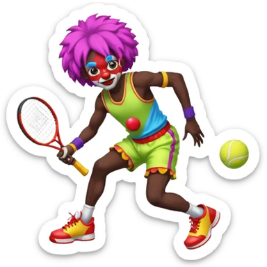 tennis player black clown man sticker