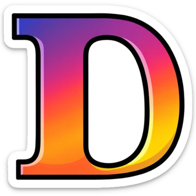 Colorful Gradient Alphabetical Letter “D” sticker
