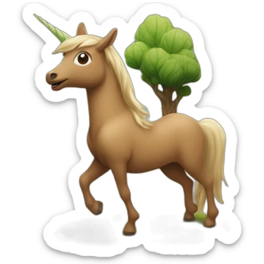 Une licorne qui vole avec groot sur son dos sticker