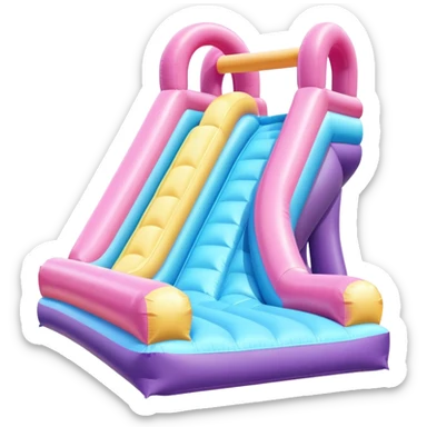 a bouncy inflatable pastel play slide sticker