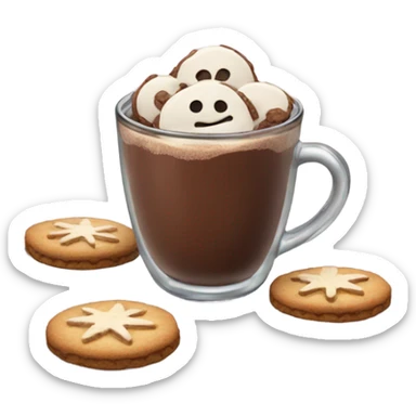 Winter cocoa with cookies sticker