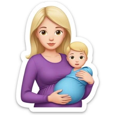 woman in second trimester of pregnancy with baby bump sticker