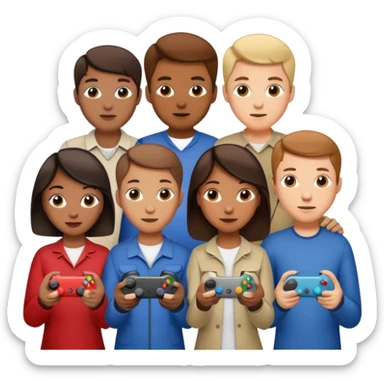 game controller for multiplayer session with people sticker