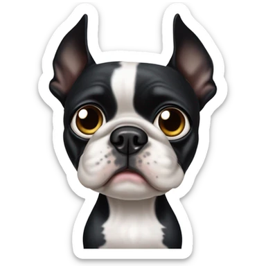 Boston terrier sad sticker