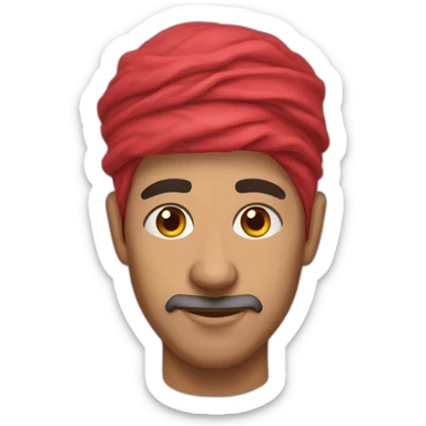 tunisian man red kabouss sticker