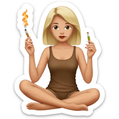 femme pieds nus qui fume sticker