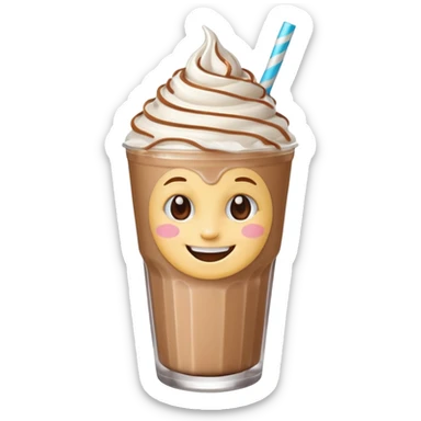 milkshake with a face and earrings sticker
