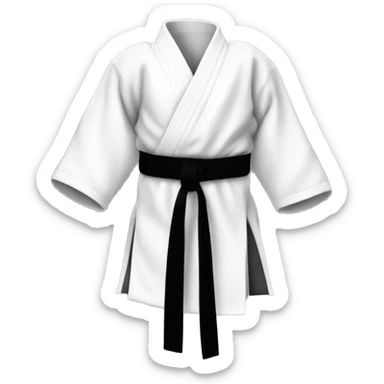karate uniform whith black belt on it sticker
