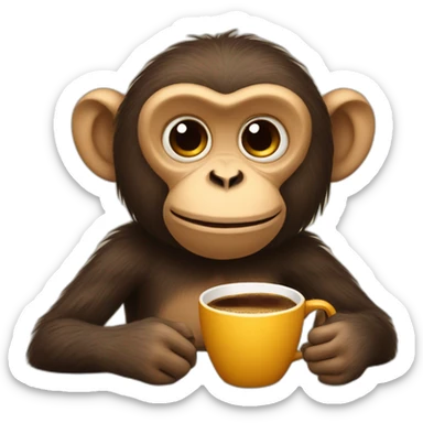 monkey with coffee sticker