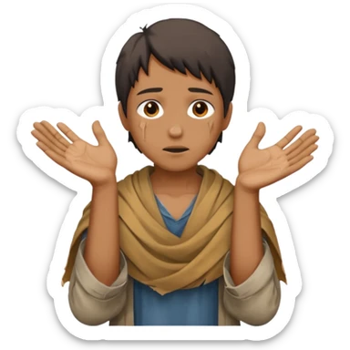 Person begging sticker