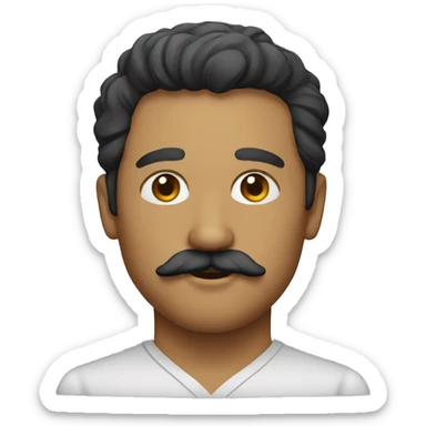 portrait of man with mustache sticker