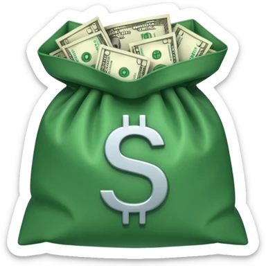 dollars in the bag sticker