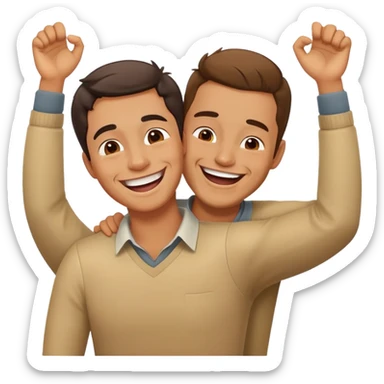 Arms around mans neck laughing  sticker