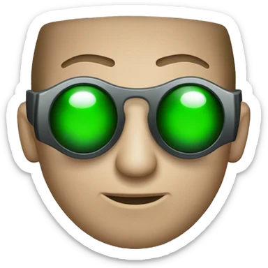 NEO,-the-matrix,-holding-red-pill,-one-glass-eye-has-green sticker