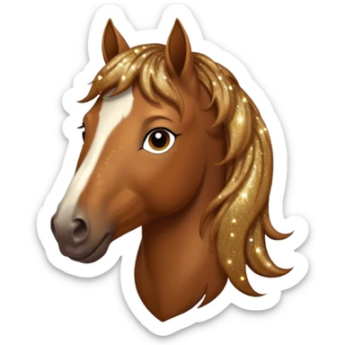 Brown horse with glitter in its hair sticker