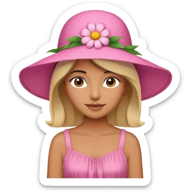 only a pink summer with flower hat sticker