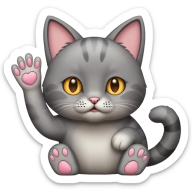 sad cat with a paw raised in approval sticker