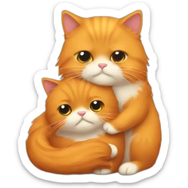 Orange persian cat hug capibara sticker