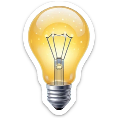 light bulb with sparkles around sticker