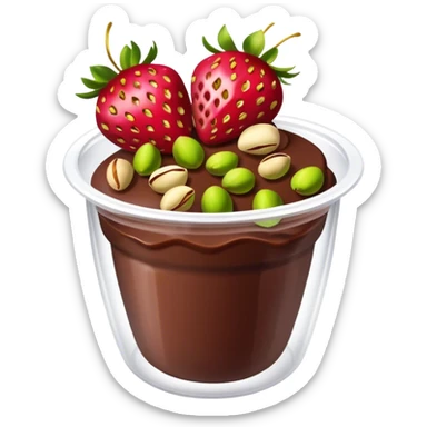 Chocolate covered Strawberries with pistachios in a plastic cup sticker