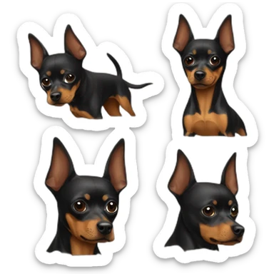 caramel-color-pinscher-dog-using-batman-mask sticker