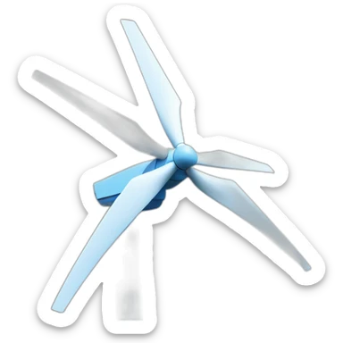 only blue and white wind turbine sticker