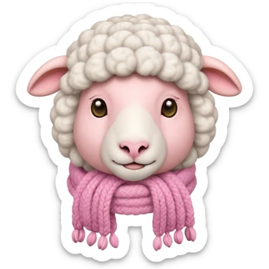 Sheep knitting a hat sticker