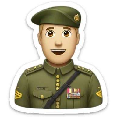emoji faisant un salut militaire sticker