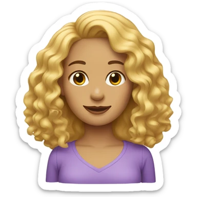 Women with blonde wavy hair und a dachshund sticker