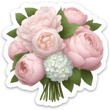 pale pink flower bouquet  sticker