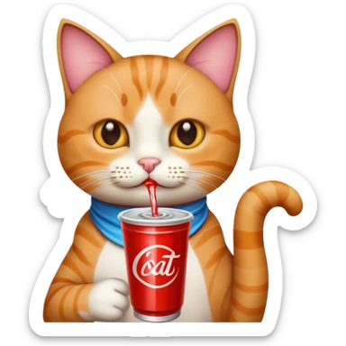 Cat drinking soda  sticker