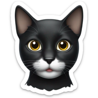 BLACK CAT WITH WHITE SPOT ON NOSE sticker